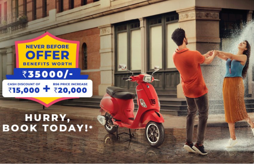 Vespa Dicount Offer, Vespa BS4 Model Discount, Vespa Notte 125, Vespa Urban Clap Discount offer, Vespa VXL 150 Price, Vespa Scooter Discount offer