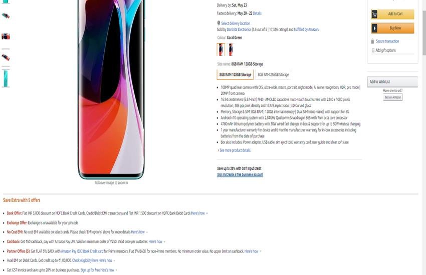 Mi 10 5G, amazon sale, xiaomi