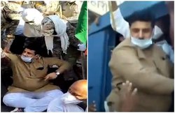 VIDEO: पैदल यात्रा निकालने पर अड़े कांग्रेसी विधायक सड़क पर बैठ गए, पुलिस ने टांग कर गाड़ी में बैठाया और भेज दिया जेल