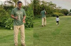 VIDEO: लॉकडाउन में बदला MS Dhoni का लुक, बेटी संग रेस लगाते दिखे