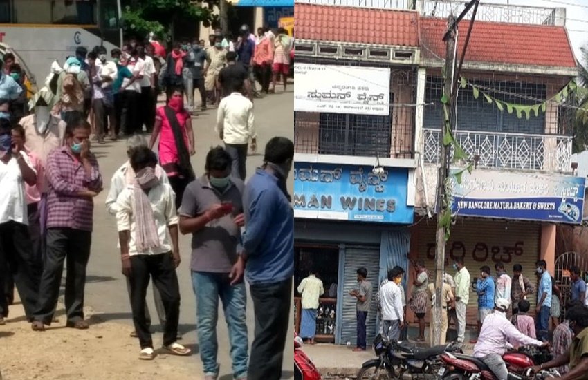 4 मई से लॉकडाउन के तीसरे चरण (Lockdown 3) में शराब की दुकानें (liquor shops) खुल गई हैं। करीब डेढ़ महीने शराब की दुकानें बंद थीं। शराब के ठेकों के खुलने से पहले ही खरीददारों की लंबी-लंबी लाइन लग गई। ठेके खुलने को लेकर साफ निर्देश दिए गए हैं कि इस दौरान सोशल डिस्टेंसिंग (Social distancing) का पूरा ख्याल रखा जाए। हालांकि कई जगहों पर सोशल डिस्टेंसिंग की धज्जियां भी उड़ती दिखीं। (All Photos: ANI & Twitter)