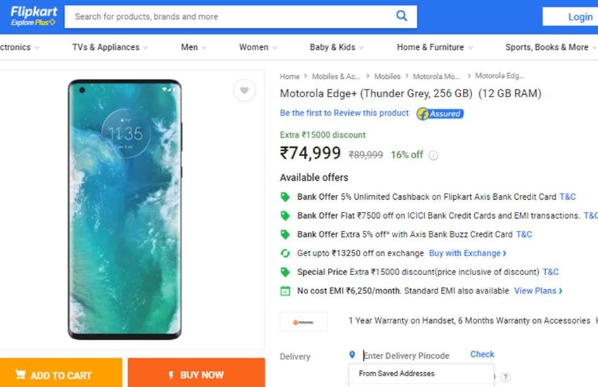 Motorola Edge Plus Price in India, Flipkart Offers