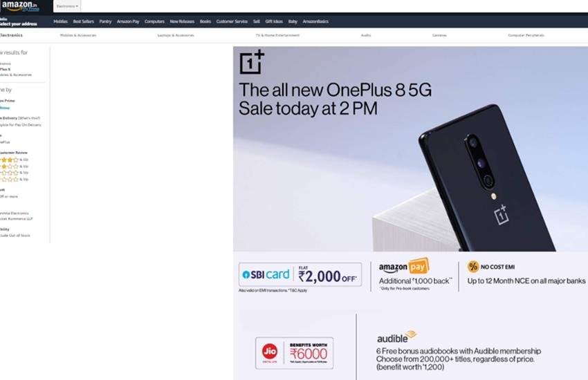OnePlus 8 Amazon Sale