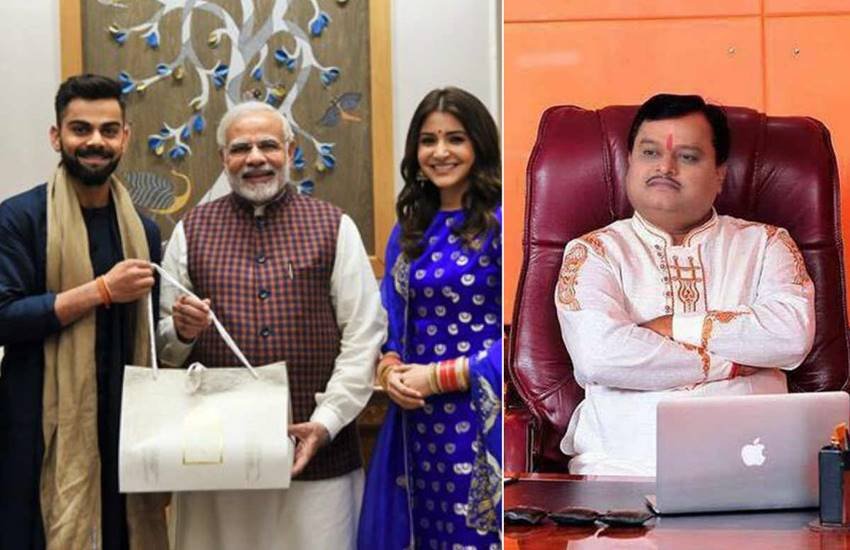 विराट कोहली, नरेंद्र मोदी, अनुष्का शर्मा और सुरेश चव्हाणके। (सोर्स - सोशल मीडिया)