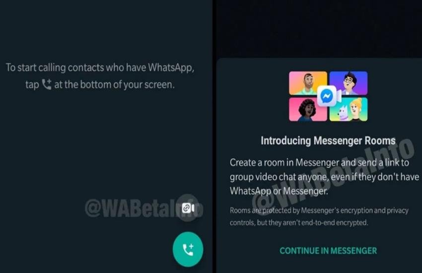 Facebook Messenger Rooms, WhatsApp