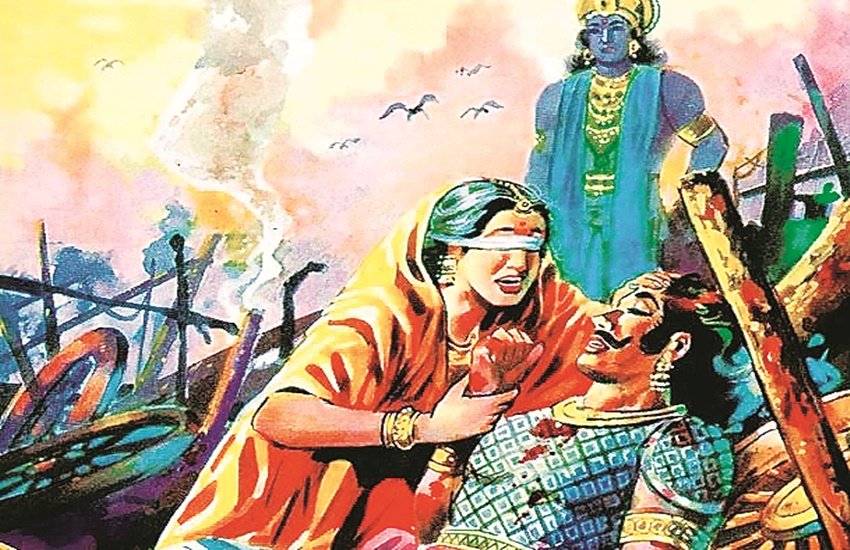 गांधारी युद्ध में अपने निन्यानवे पुत्र की हत्या तक निष्पक्ष खड़ी रहती है। वो दोनों पक्षों के पुत्रों को बराबर का आशीर्वाद देती है। 