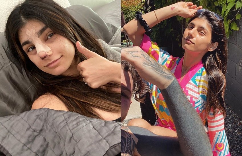 पोर्न स्टार रह चुकीं (Ex Porn Star) मिया खलीफा (Mia Khalifa) सोशल मीडिया (Social Media) पर काफी एक्टिव रहती हैं। आए दिन वह अपनी तस्वीरें फैंस के साथ शेयर करती रहती हैं। मिया खलीफा अपनी एक तस्वीर को लेकर चर्चा में आ गई हैं। दरअसल मिया ने हाल ही में अपने नाक की सर्जरी कराई है, जिसकी तस्वीर उन्होंने खुद सोशल मीडिया पर शेयर की है। इस तस्वीर के साथ मिया खलीफा ने सर्जरी के बाद का अपना हाल बताया है।