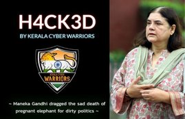 maneka Gandhi, maneka Gandhi people for animal site, maneka gandhi site hacked, kerala elephant death, People for Animals,PFA,animal rights,NGO,Maneka Gandhi,Kerala Cyber Warriors,communal hatred,Pinarayi Vijayan,Malappuram,Amar Prasad Reddy