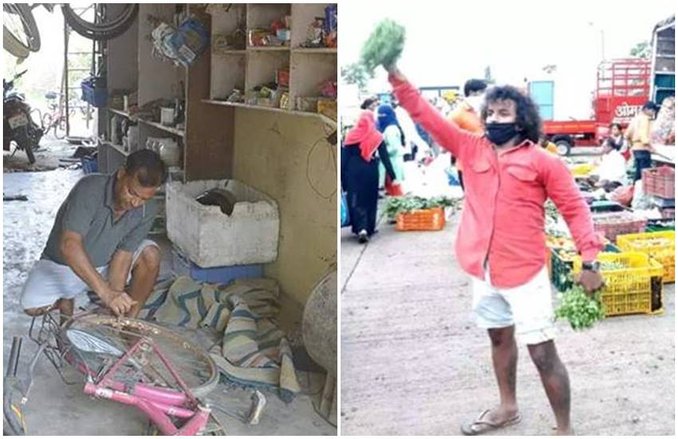 कोरोना का कहर: टीचर को बनाना पड़ रहा पंक्चर, सब्जी बेचने को मजबूर एक्टर