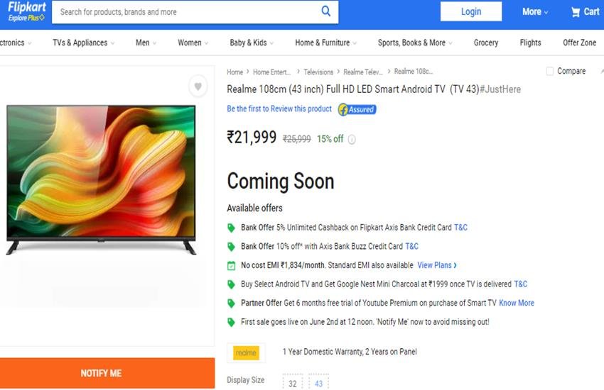 Realme Smart TV, Flipkart Offers