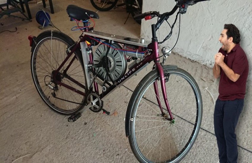 Genius made an ebike out of washing machine parts