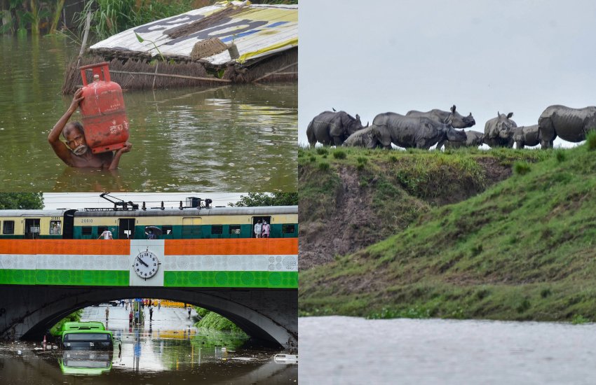 Floods in India, Assam Floods, Bihar Floods, Nepal, India, Rainfall, Waterlogging