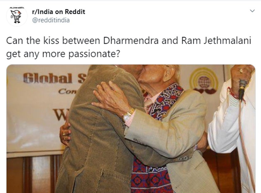 तस्वीरें सामने आने के बाद राम जेठमलानी और धर्मेंद्र दोनों सोशल मीडिया में ट्रेंड करने लगे। लोगों को इन तस्वीरों पर यकीन ही नहीं हो रहा था।