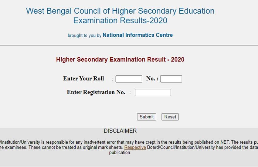 WB Board 12th Result 2020, West Bengal Board Result 2020