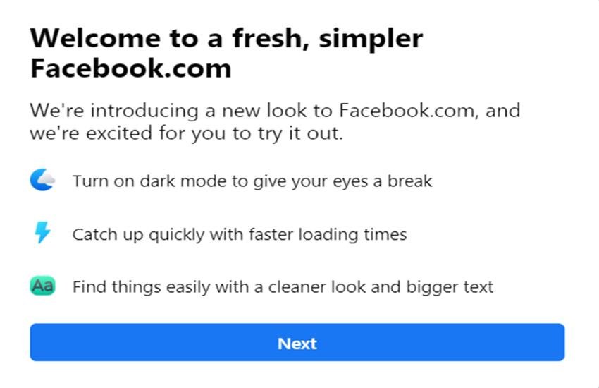 facebook dark mode