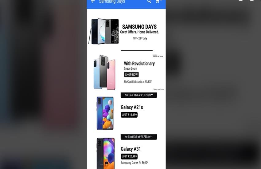 samsung days sale