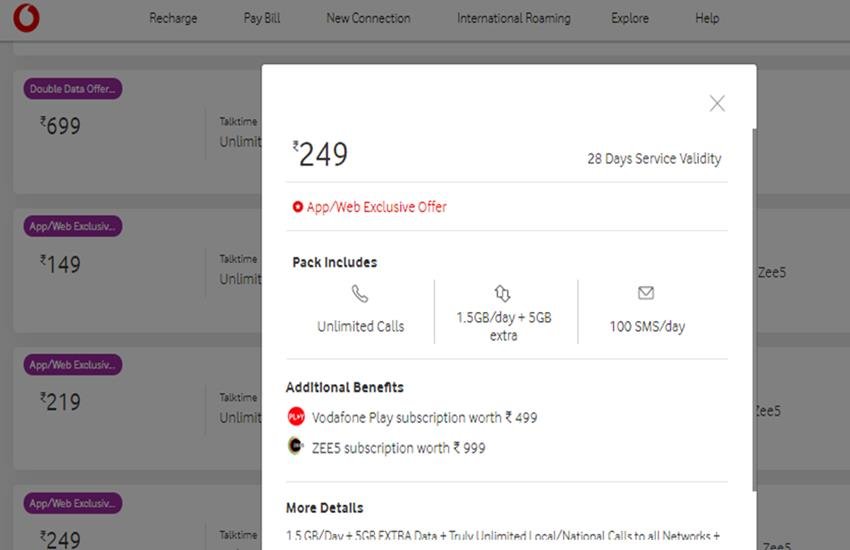 Vodafone Recharge Plan