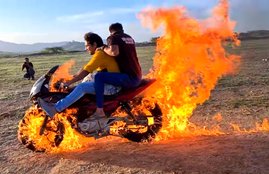 Bajaj Pulsar 220 Fire, Bajaj Pulsar Catches Fire, Ghost Rider Bike, How To make Ghost Rider Bike,