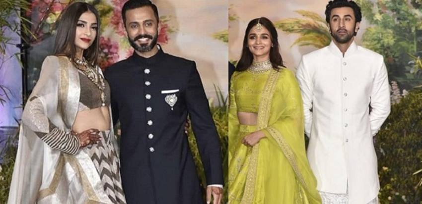 रणबीर कपूर अपनी एक्स सोनम कपूर की शादी में आलिया भट्ट के साथ पहुंचे थे।