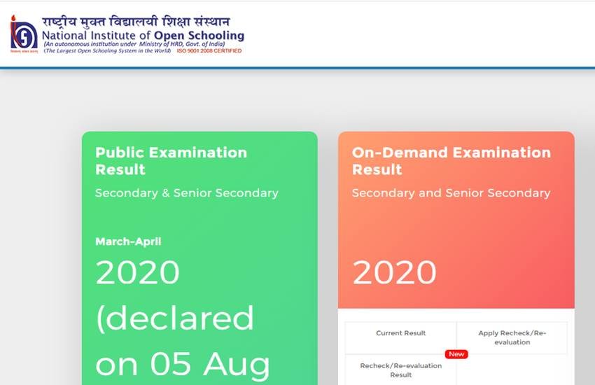 nios class 12th result 2020, nios.ac.in nios class 12th result 2020, nios.ac.in