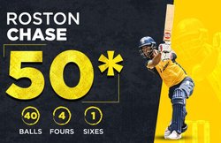 CPL 2020: रोस्टन चेज ने जड़ा धुआंधार अर्धशतक, सेंट लूसिया जॉक्स ने लगाई जीत की हैट्रिक