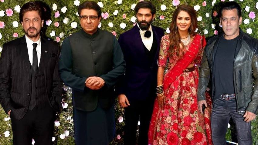 राज ठाकरे के बेटे-बहू को आशीर्वाद देने तमाम मशहूर शख्सियतों ने शिरकत की थी।