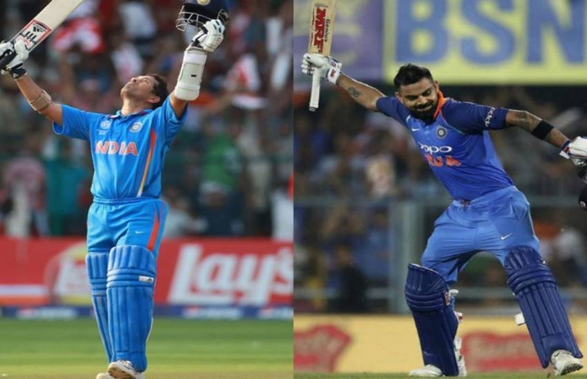सचिन तेंदुलकर और विराट कोहली के नाम अंतरराष्ट्र्रीय क्रिकेट में दर्जनों रिकॉर्ड हैं। (सोर्स - सोशल मीडिया)