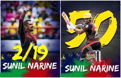 CPL 2020: सुनीन नरेन ने पहले झटके विकेट, फिर 27 गेंद में ठोकी फिफ्टी, शाहरुख खान की टीम की कराई जीत से शुरुआत