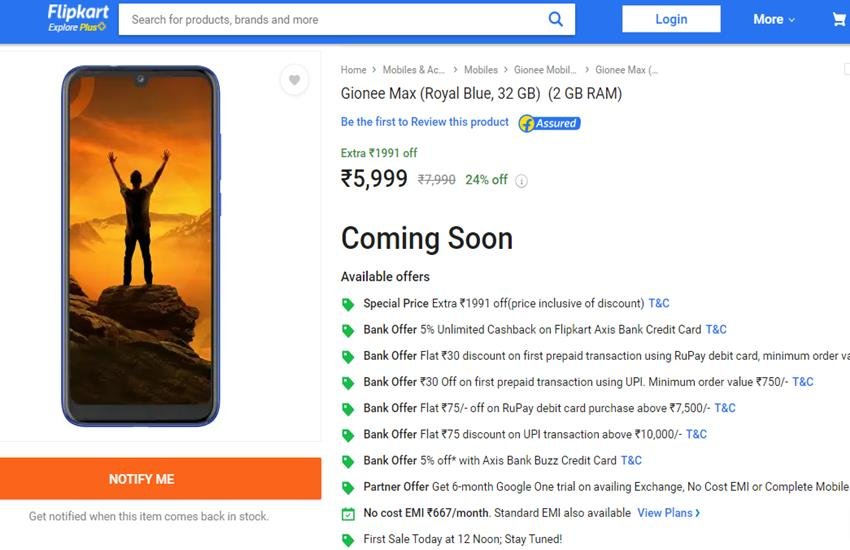 Gionee Max