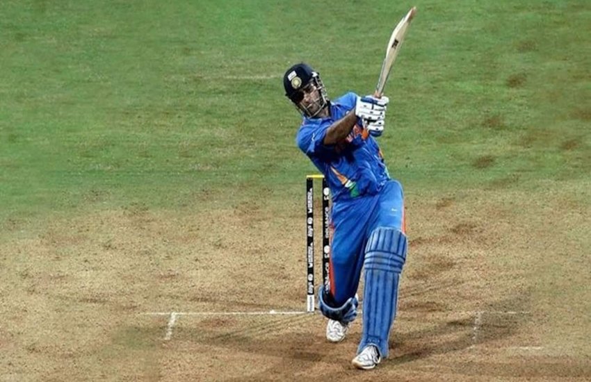 ms dhoni wankhede stadium helicopter six