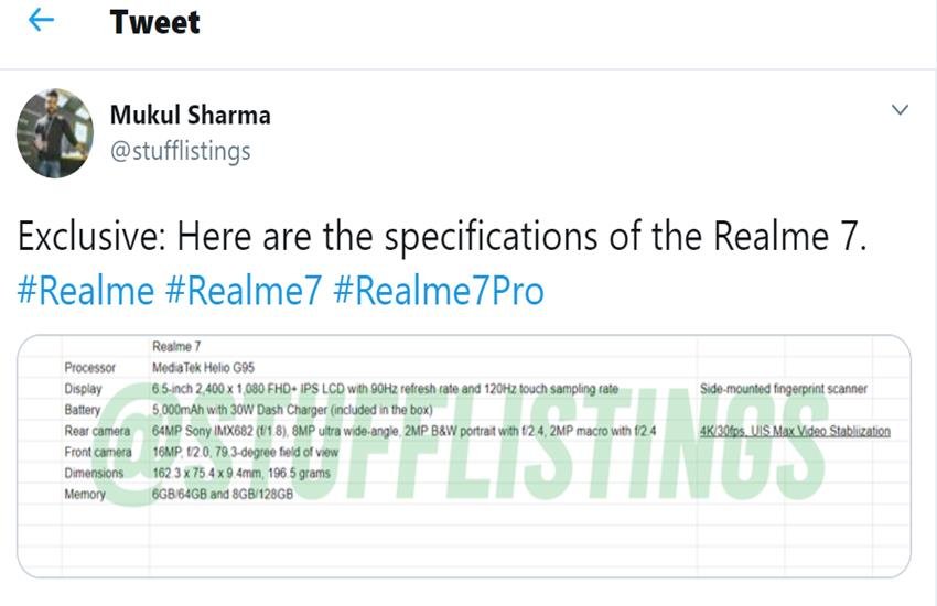 Realme 7 specifications