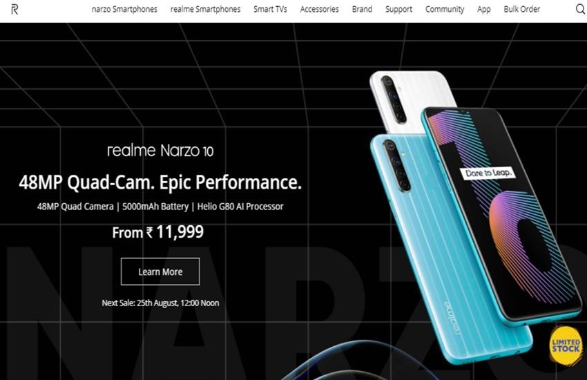 Realme Narzo 10 Next Sale Date