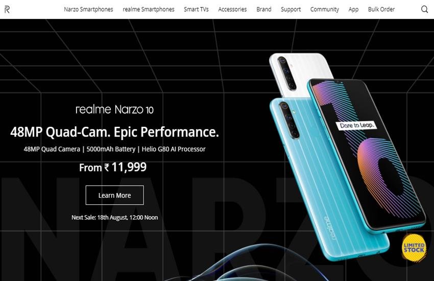 Realme Narzo 10 Next Sale Date