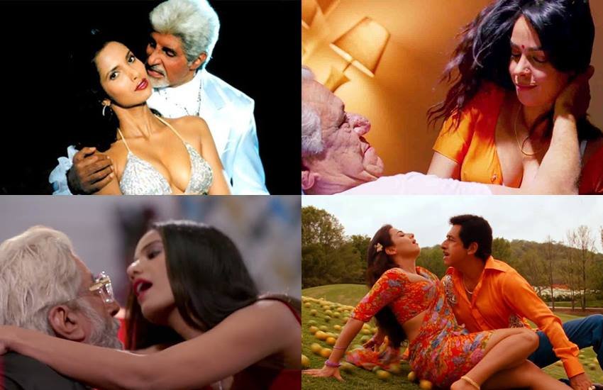 Senior actors with young actress, Bollywood bold scenes