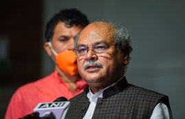 farm bills protests, BJP, promotional material, narendra singh tomar