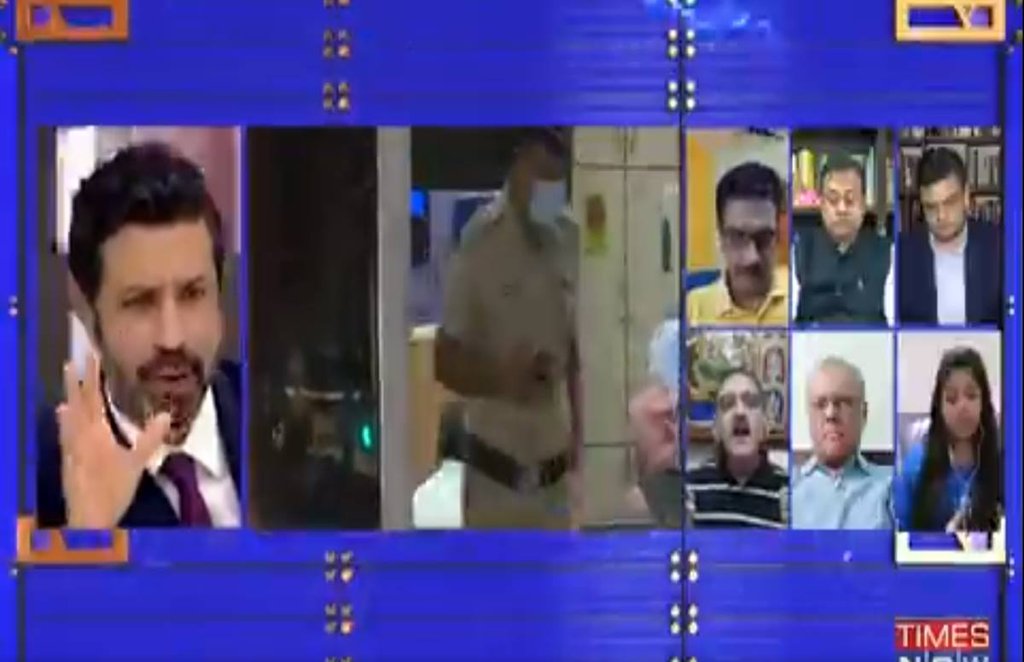 तस्वीर Times Now के डिबेट शो का स्क्रीनशॉट है।