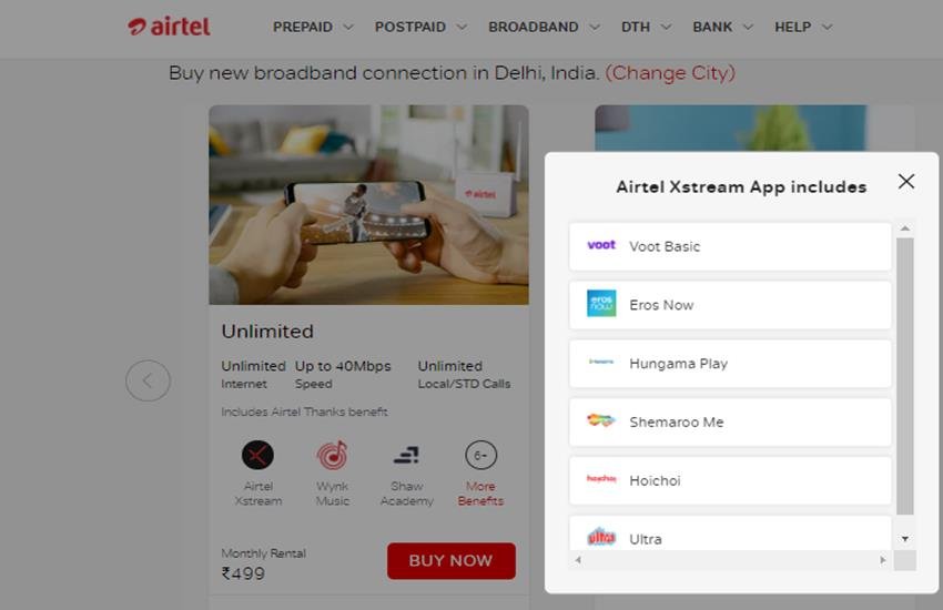 Airtel Broadband Plans