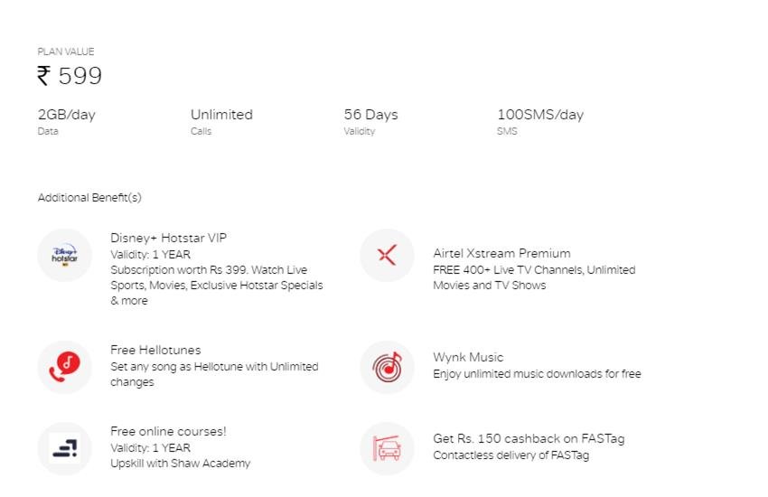 Airtel 599 Plan