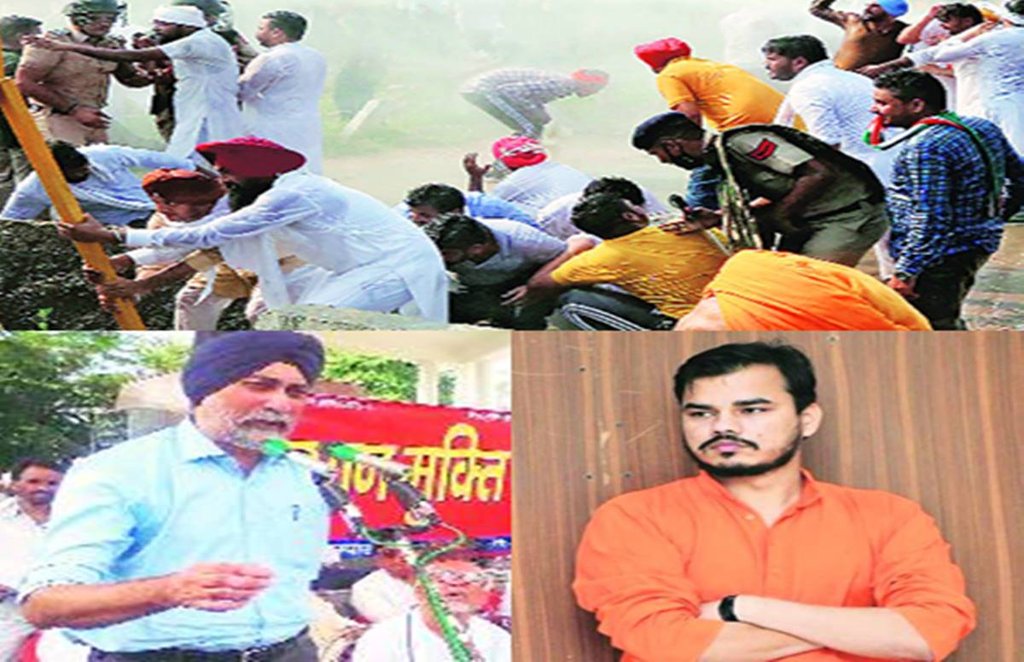 पंजाब में विरोध प्रदर्शन करते किसानों (ऊपर) पर पानी की बौछार करती पुलिस तथा अपनी बात रखते वीएम सिंह, संयोजक, अखिल भारतीय किसान संघर्ष समन्वय समिति और अभिमन्यु कोहाड़, राष्ट्रीय प्रवक्ता, भारतीय किसान महासंघ (नीचे)। 