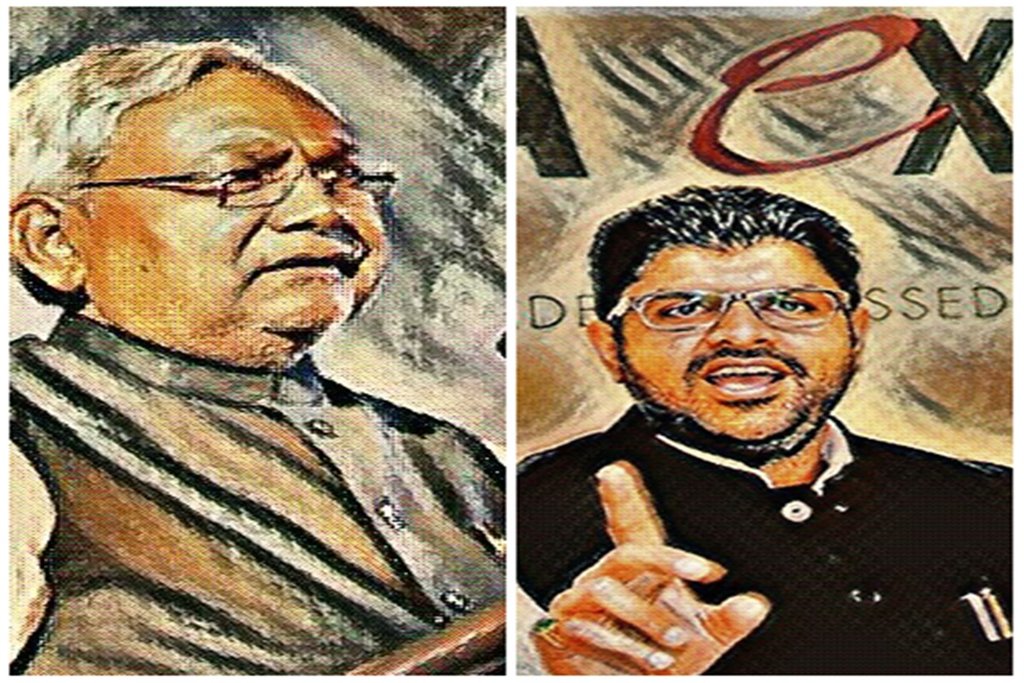 बिहार के मुख्यमंत्री नीतीश कुमार और हरियाणआ के उपमुख्यमंत्री दुष्यंत चौटाला।
