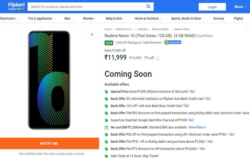 Realme Narzo 10