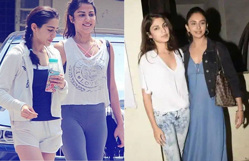 Rhea Chakravarti: सुशांत सिंह राजपूत (SSR) की मौत के मामले की जांच के दौरान ड्रग्स का एंगल सामने आने के बाद नारकोटिक्स कंट्रोल ब्यूरो (NCB) ने पिछले दिनों एक्ट्रेस रिया चक्रवर्ती को गिरफ्तार किया था। इस मामले में बताया जा रहा है कि रिया चक्रवर्ती ने एक्ट्रेस सारा अली खान, रकुल प्रीत सिंह और डिजाइनर सिमोन खंबाटा समेत अन्य कई के नाम लिए हैं। सारा अली खान (Sara Ali Khan) और रकुल प्रीत सिंह (Rakul Preet Singh) का नाम सामने आने के बाद रिया चक्रवर्ती के साथ उनकी कुछ तस्वीरें वायरल हो रही हैं।