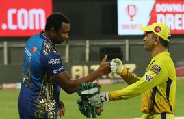 Kieron Pollard Mumbai Indians MS Dhoni Chennai Superkings