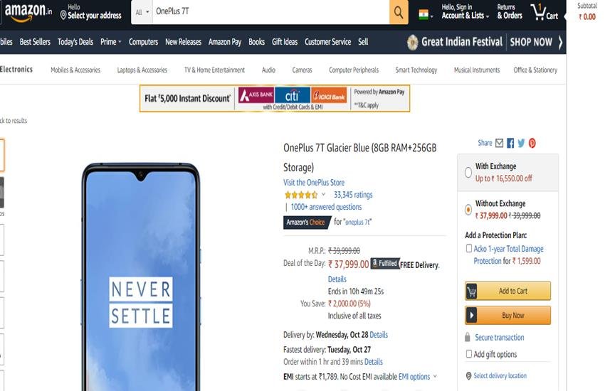 OnePlus 7T Price in India