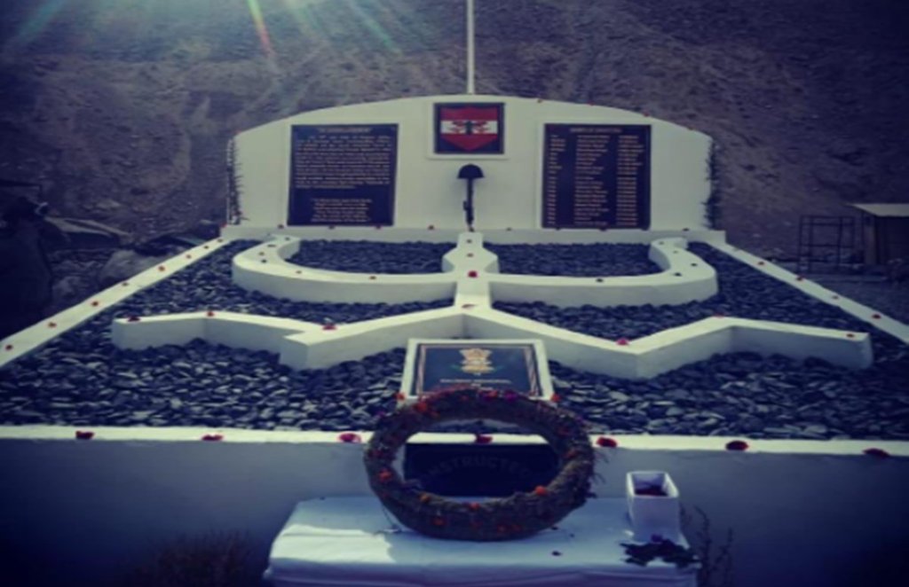 war memorial galwan valley india china tension indian army