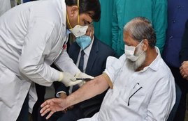 Anil Vij covaxin, haryana health minister, Anil Vij, covaxin, coronavirus vaccine, Anil Vij covid-19 vaccine, coronavirus vaccine covaxin, Anil Vij covaxin volunteer, haryana covaxin trial, coronavirus vaccine india, india coronavirus vaccine news
