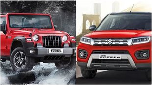 mahindra thar maruti suzuki brezza