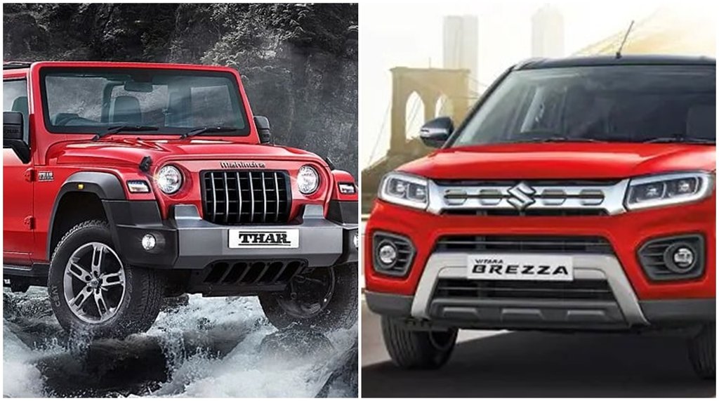 mahindra thar maruti suzuki brezza