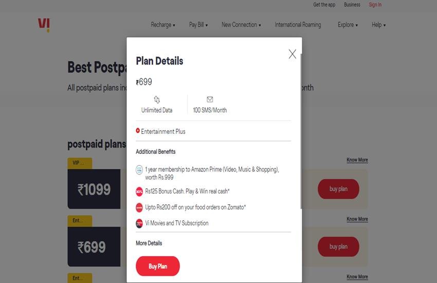 VI Postpaid Plans
