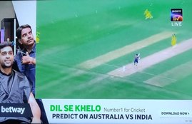 A screengrab of Betway ad during 2nd ODI between India and Australia